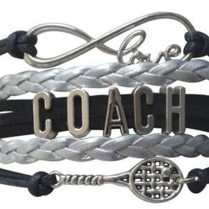 Tennis Infinity Coach Bracelet - Black & Silver